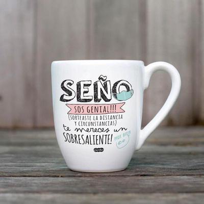 Taza de Cerámica Blanca-Seño Genial