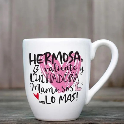 Taza de Cerámica Blanca-Hermosa 