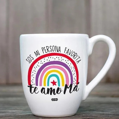 Taza de Cerámica Blanca-Te Amo Ma