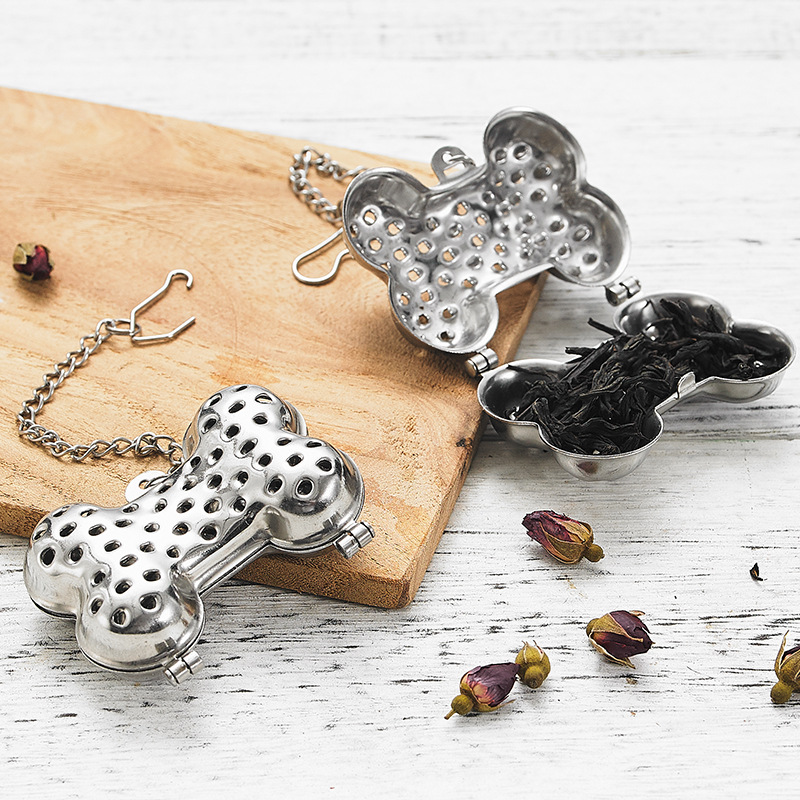 Infusor de Acero Inoxidable Diseño Huesito - Plateado