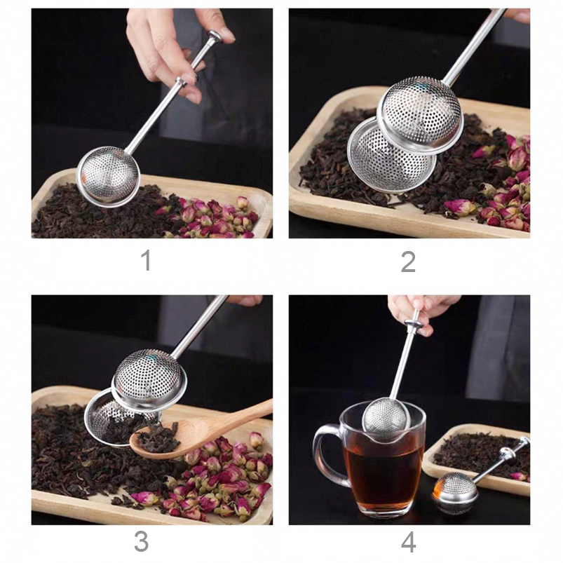 Infusor & Tamizador de Acero Inoxidable a Presión - Plateado