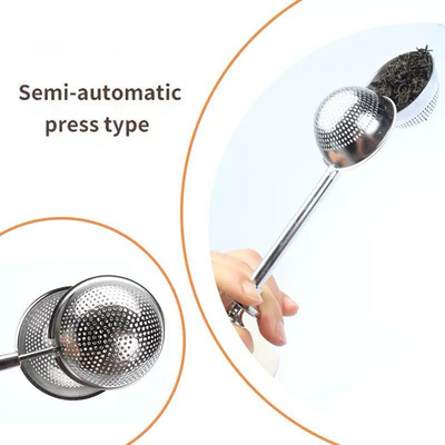 Infusor & Tamizador de Acero Inoxidable a Presión - Plateado