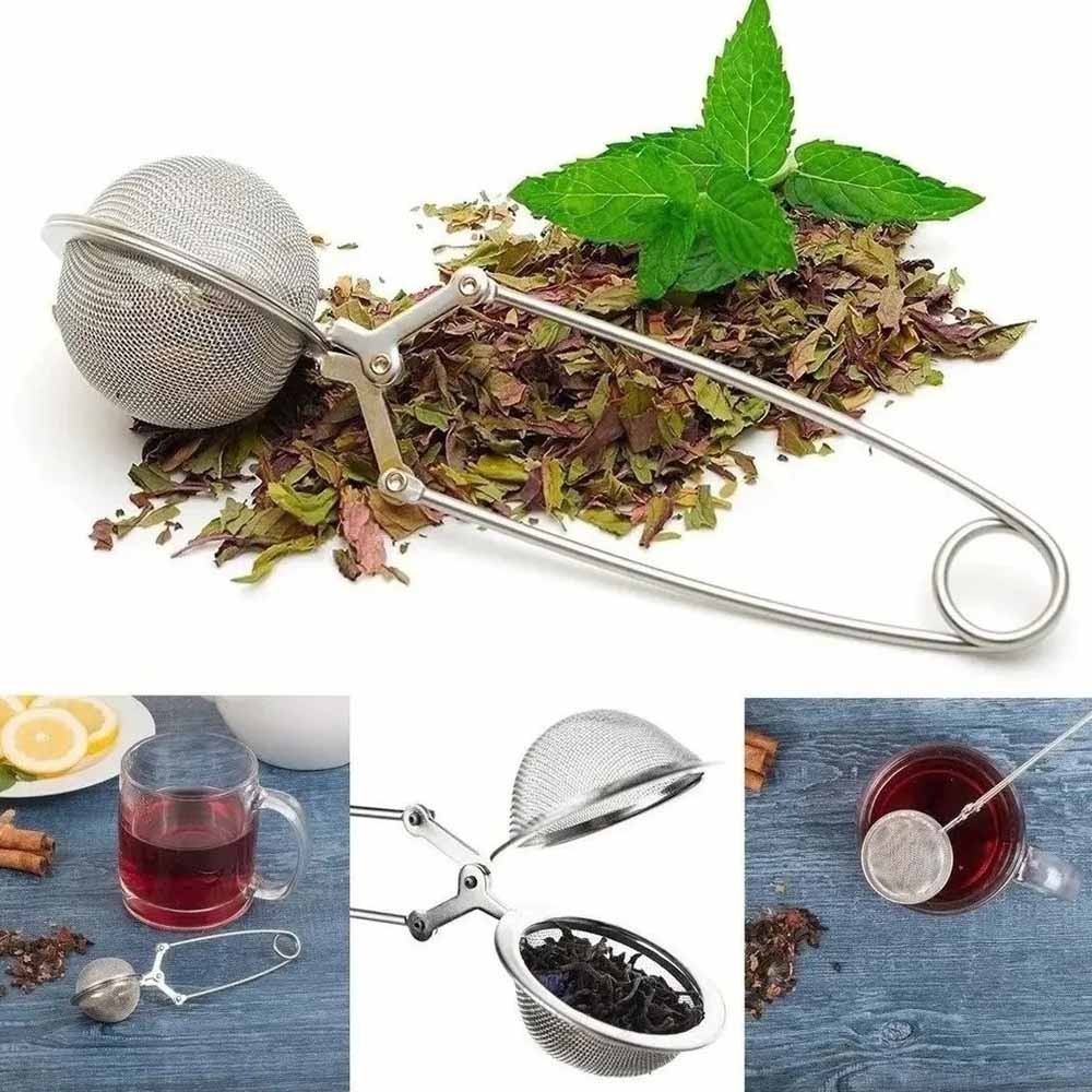 Pinza Infusor de Acero Inoxidable Esfera - Plateada