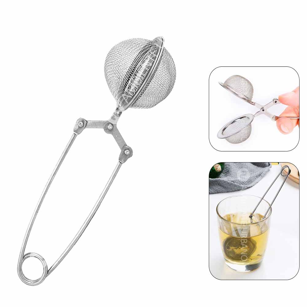 Pinza Infusor de Acero Inoxidable Esfera - Plateada