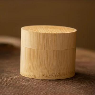 Caja de Bambú Artesanal para Polvo de Matcha Chico 6~6.5cm