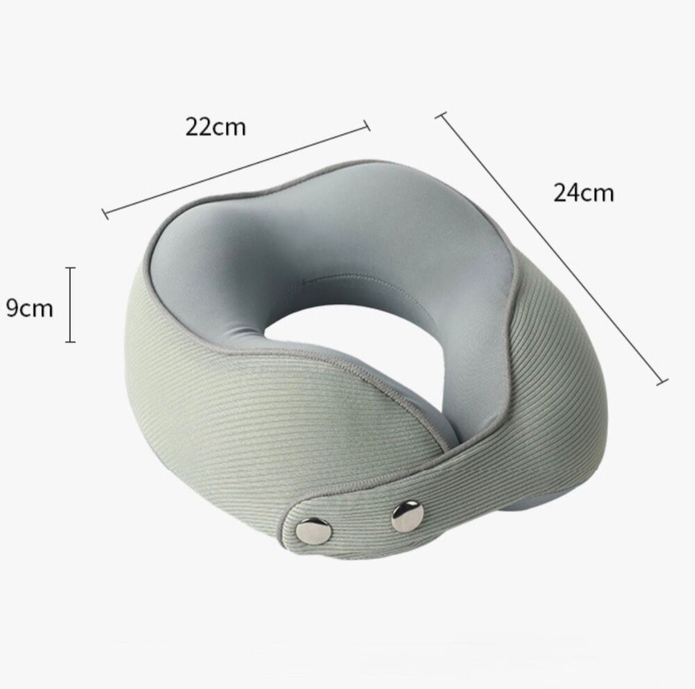 Almohada de Viaje Con Antifaz & Tapones + Bolsa Gris