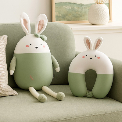 Almohada de Viaje 2 en 1 Green Bunny
