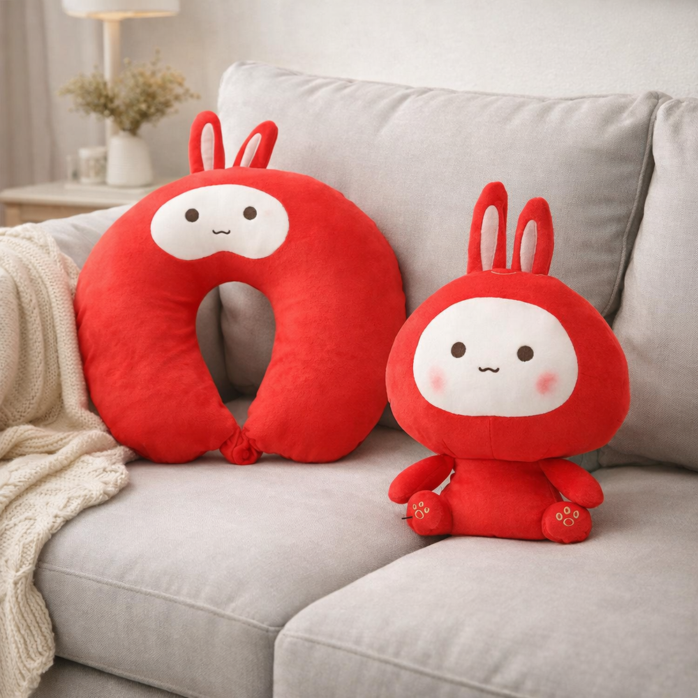 Almohada de Viaje 2 en 1 Red Bunny 