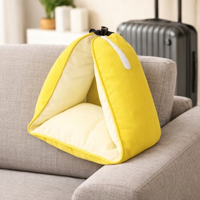 Almohada de Viaje en Forma de U Amarillo