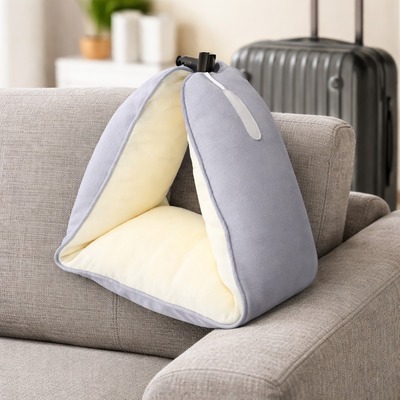 Almohada de Viaje en Forma de U Gris Claro