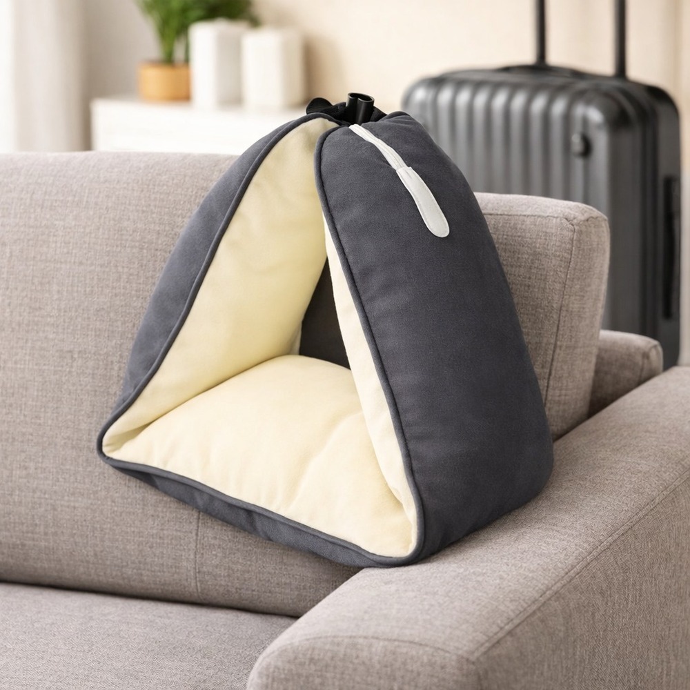 Almohada de Viaje en Forma de U Gris 