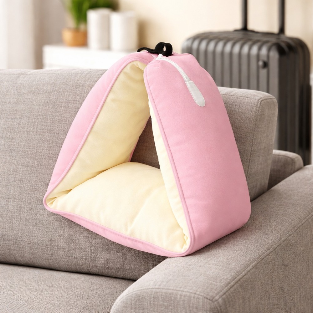 Almohada de Viaje en Forma de U Rosa