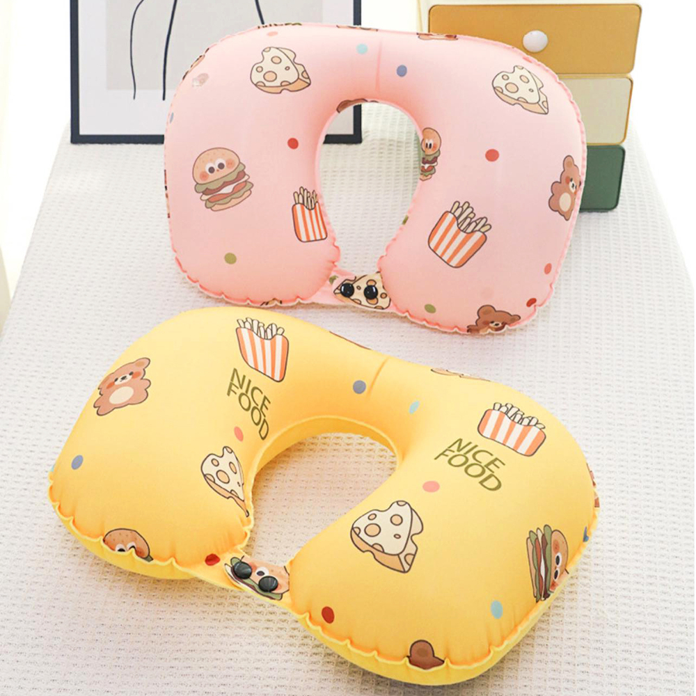 Almohada de Viaje Inflable con Antifaz + Tapones de Oido