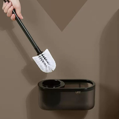 Cepillo Limpia Inodoro de Pared + Box Organizador Línea Onix