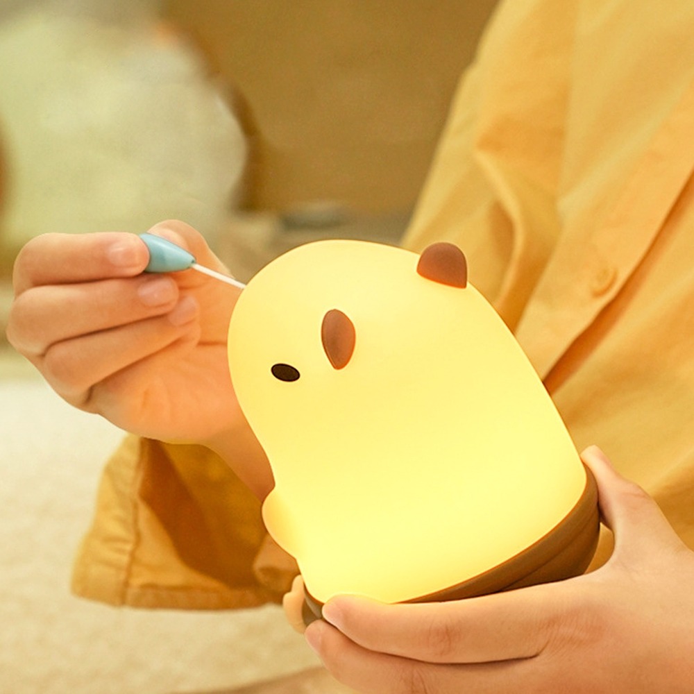 Lámpara Nocturna Regulable con Carga USB-C Capybara Moco