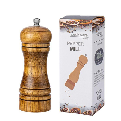 Molinillo de Pimienta&Especias de Madera Maciza - 5*14.5Cm