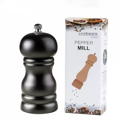 Molinillo de Pimienta y Sal de Madera Sólida Negro