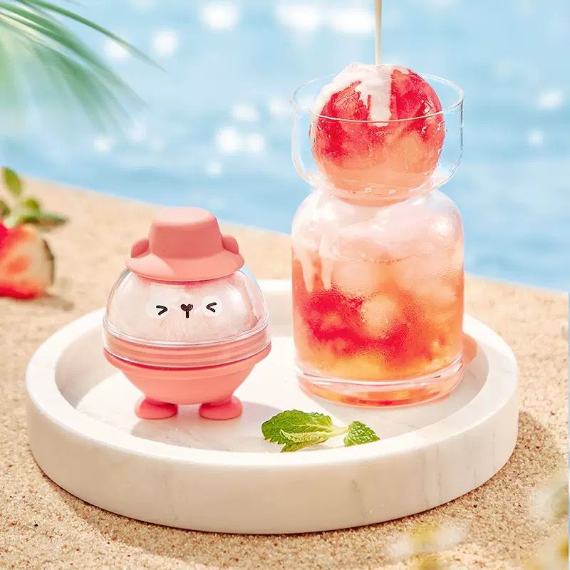 Molde para Hielo Forma de Esfera Rosa