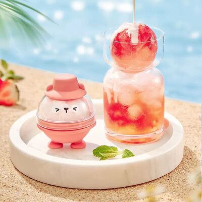 Molde para Hielo Forma de Esfera Rosa