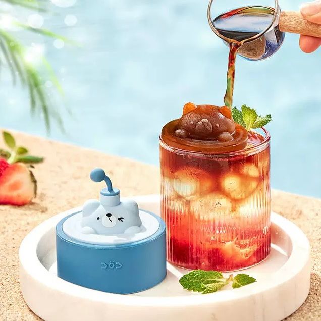 Molde para Hielo de Silicona Oso Celeste