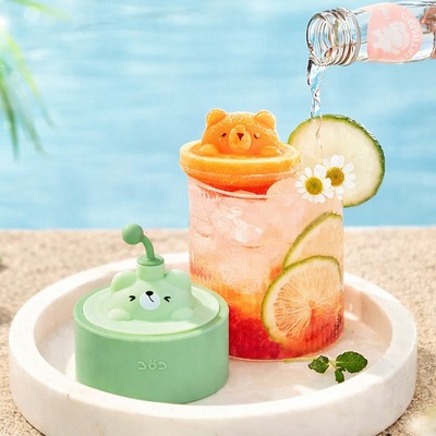 Molde para Hielo de Silicona Oso Verde