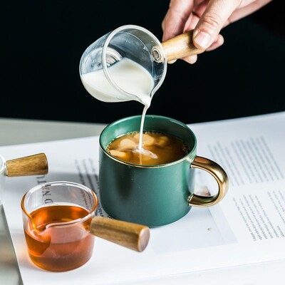 Salsera de Vidrio con Mango de Madera 100ml