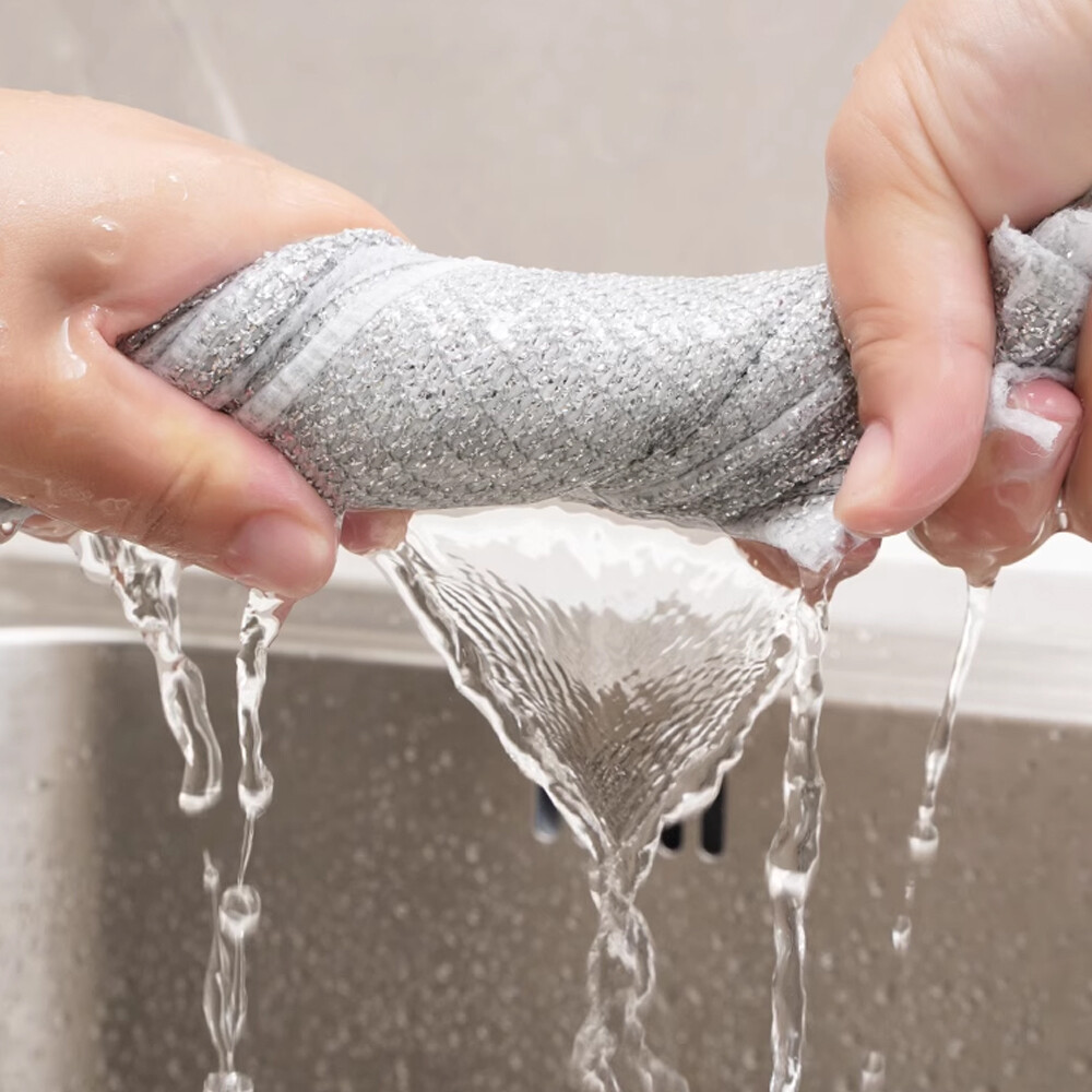 Paño de Limpieza de Fibras de Bambú Con Tela de Alambre x 5 unidades