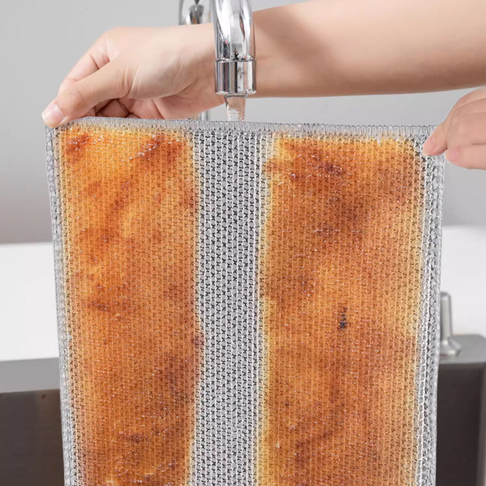 Paño de Limpieza de Fibras de Bambú Con Tela de Alambre x 5 unidades