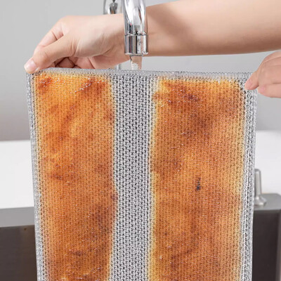 Paño de Limpieza de Fibras de Bambú Con Tela de Alambre x 5 unidades