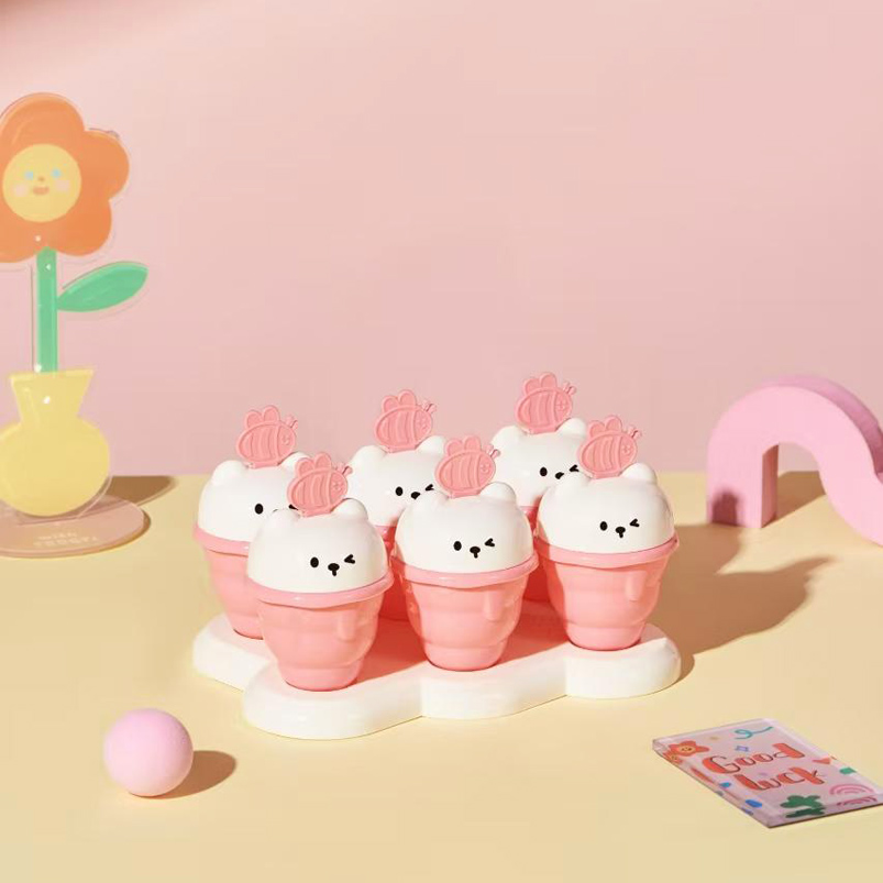 Molde para Helados Abeja & Oso x6 paletas Rosa