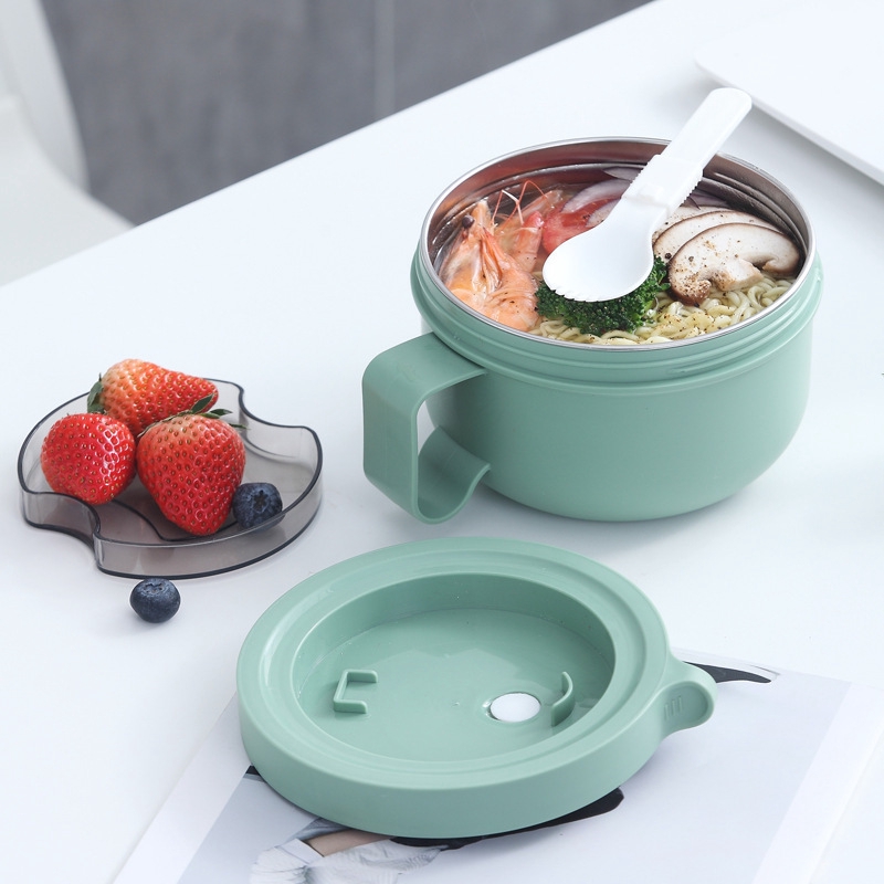 BOWL Con Tapa Para Fideo Instantaneo Verde - 850ML