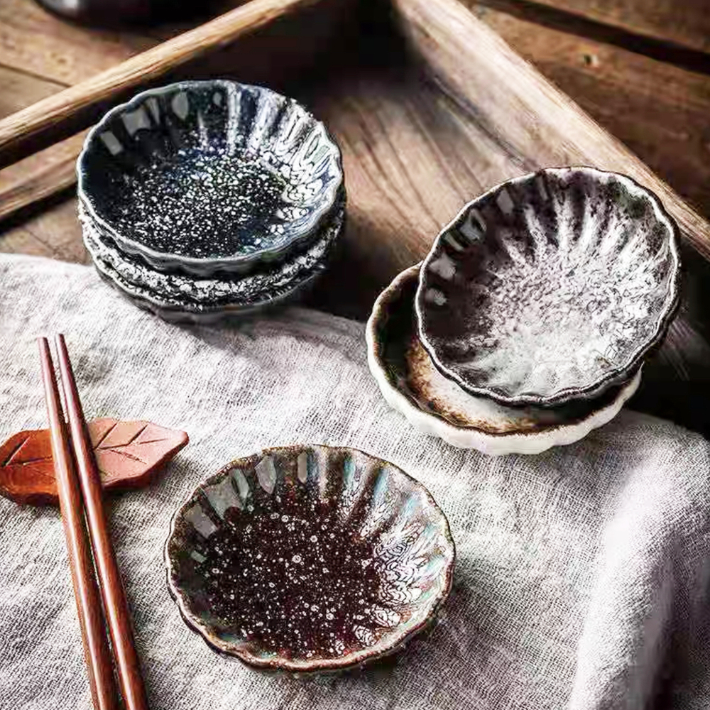 Salsero de Ceramica Negro con Detalles - 1u