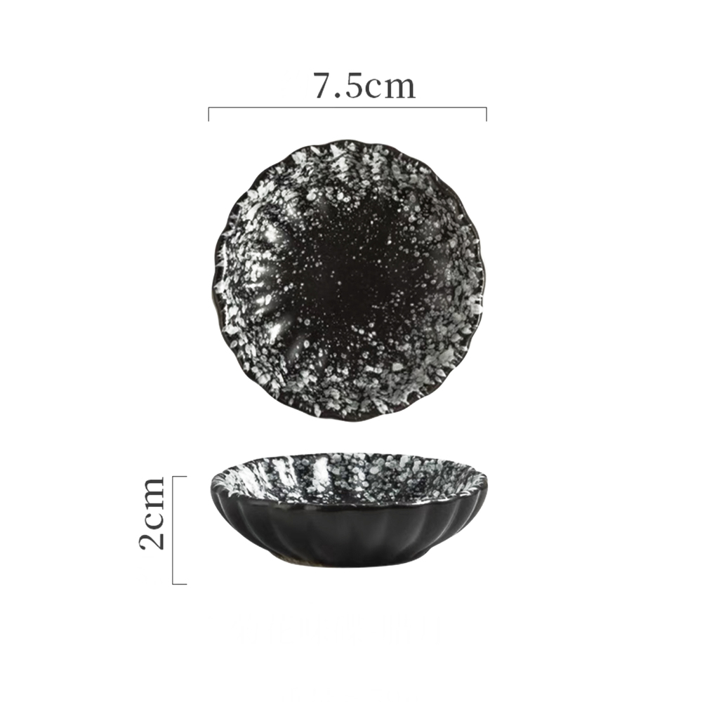 Salsero de Ceramica Negro con Detalles - 1u