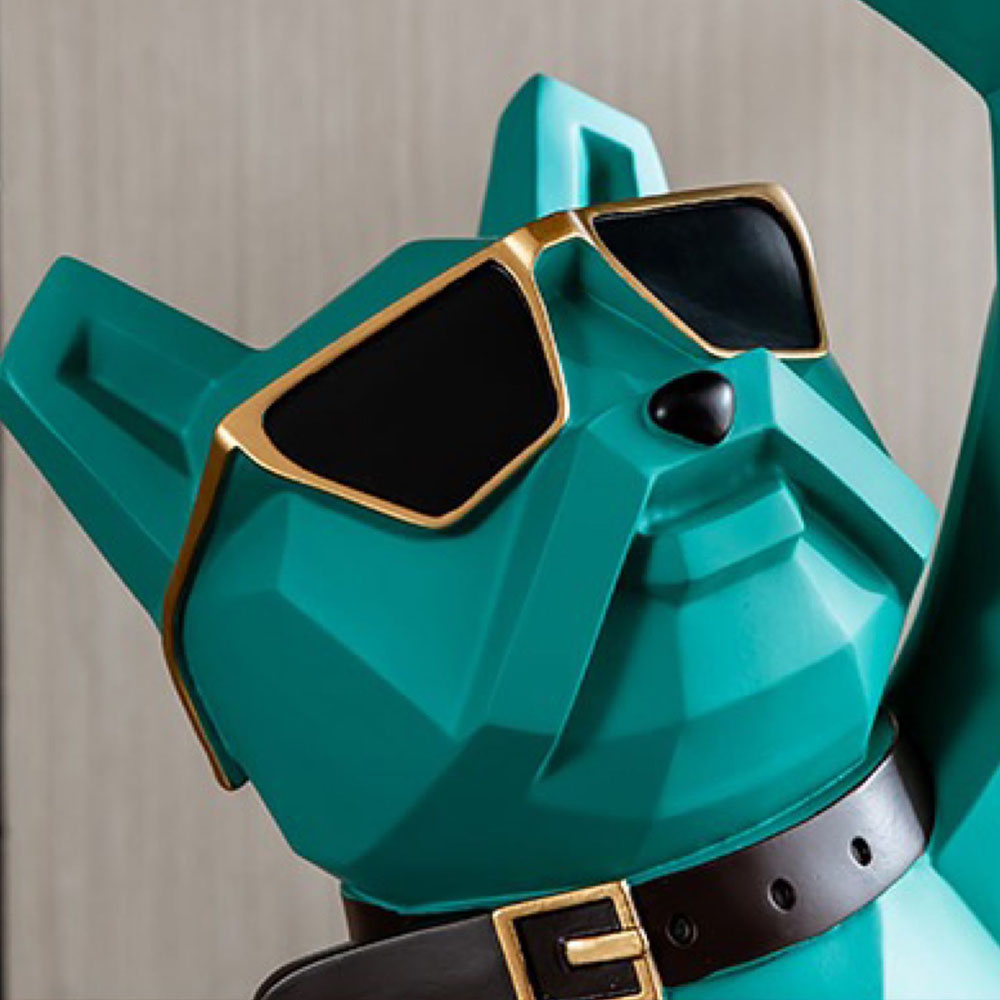 Mr. Dog Muscles Cool Turquesa de Resina Decorativo - Bandeja