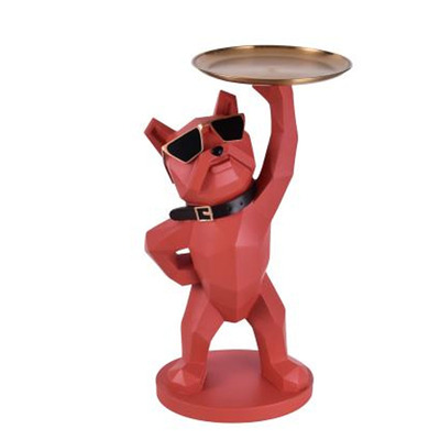 Mr. Dog Muscles Cool Red de Resina Decorativo