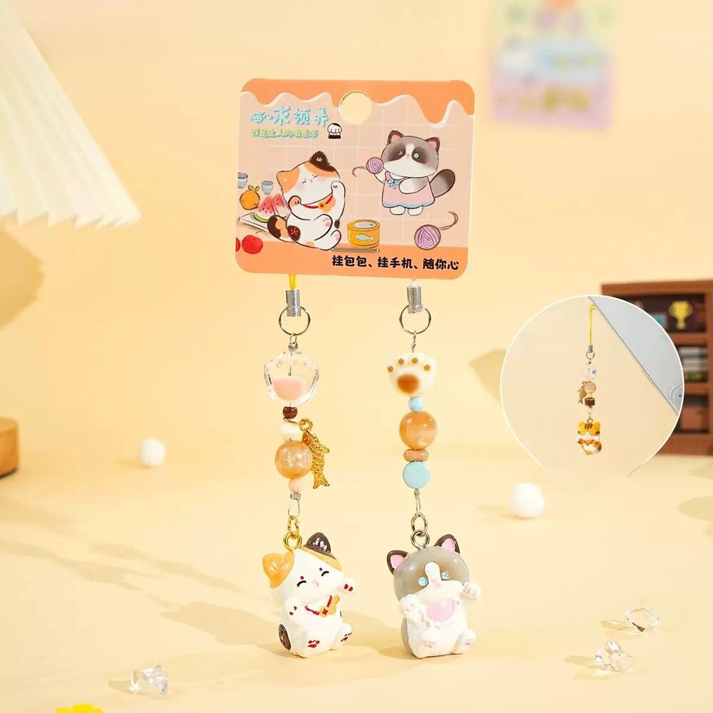 Colgante para Celular & Llavero Gatitos Blancos x 2 Unidades