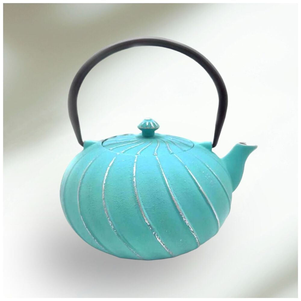 Tetera de Hierro Fundido + Infusor Diseño Java Turquesa