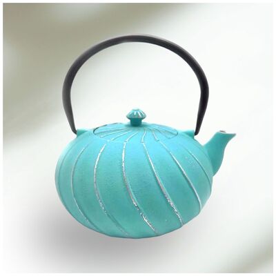Tetera de Hierro Fundido + Infusor Diseño Java Turquesa